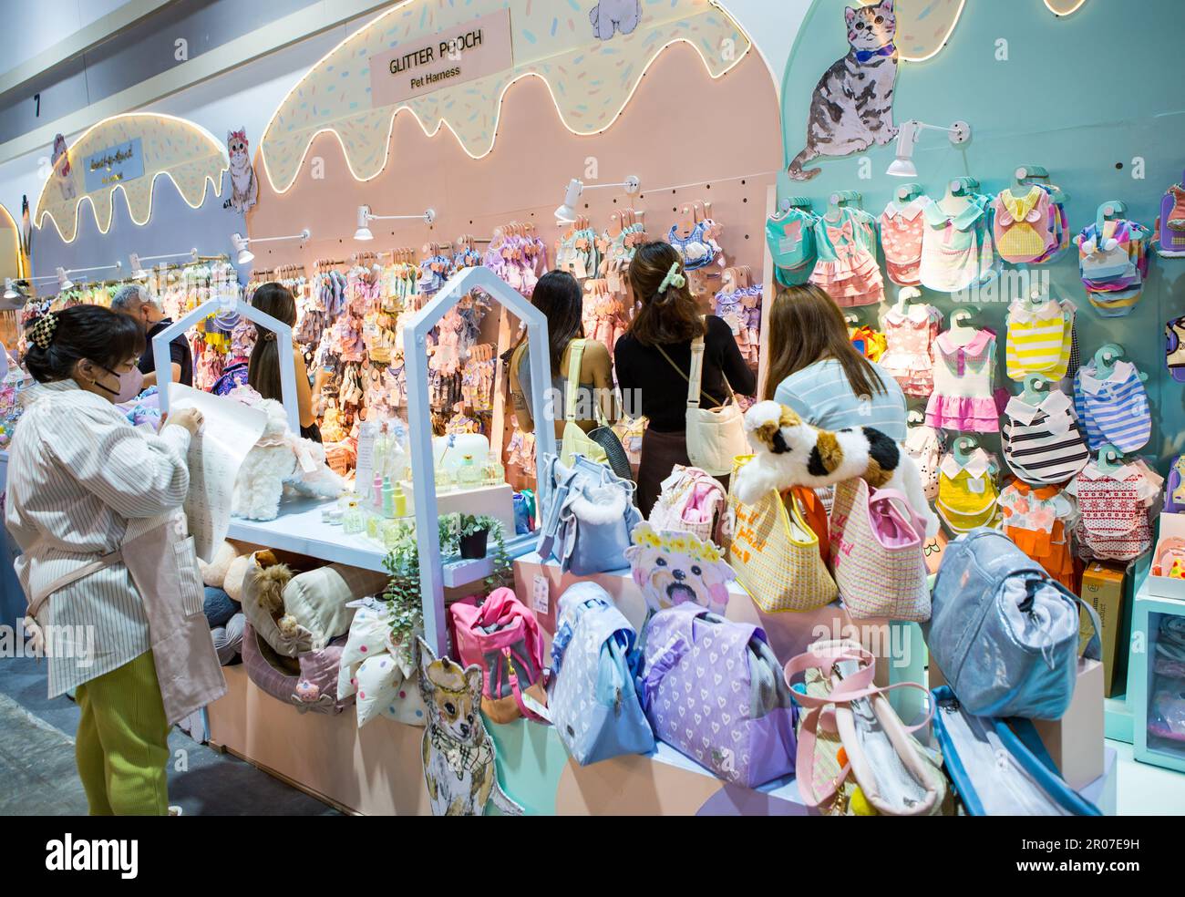 Bangkok, Thailand May 4, 2023 Customer visit pet outfits shop in Pet