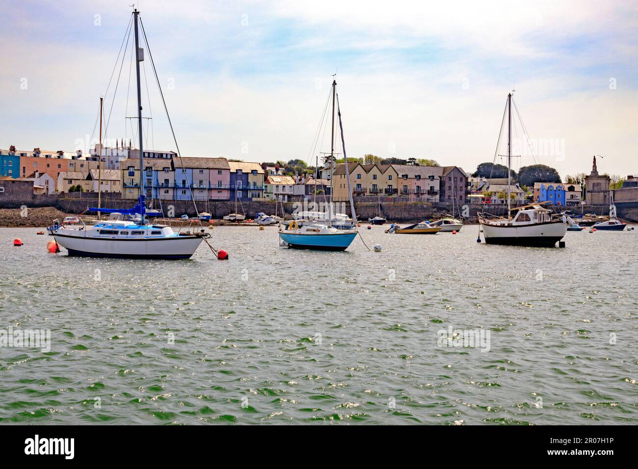 Colourful waterfront housing at Freeman's Wharf in Plymouth, Devon, England, UK Stock Photo