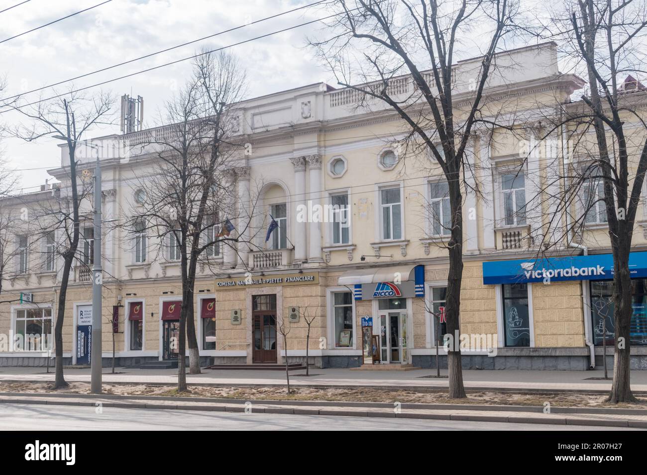 Chisinau, Moldova - March 8, 2023: National Commission of the Financial Market (Comisia Nationala a Pietei Financiare). Stock Photo