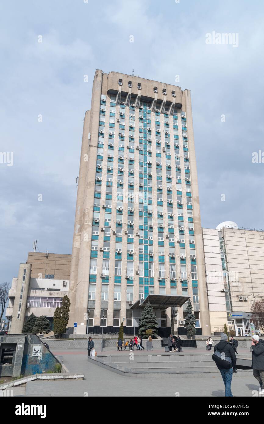 Chisinau, Moldova - March 8, 2023: Moldtelecom headquarters