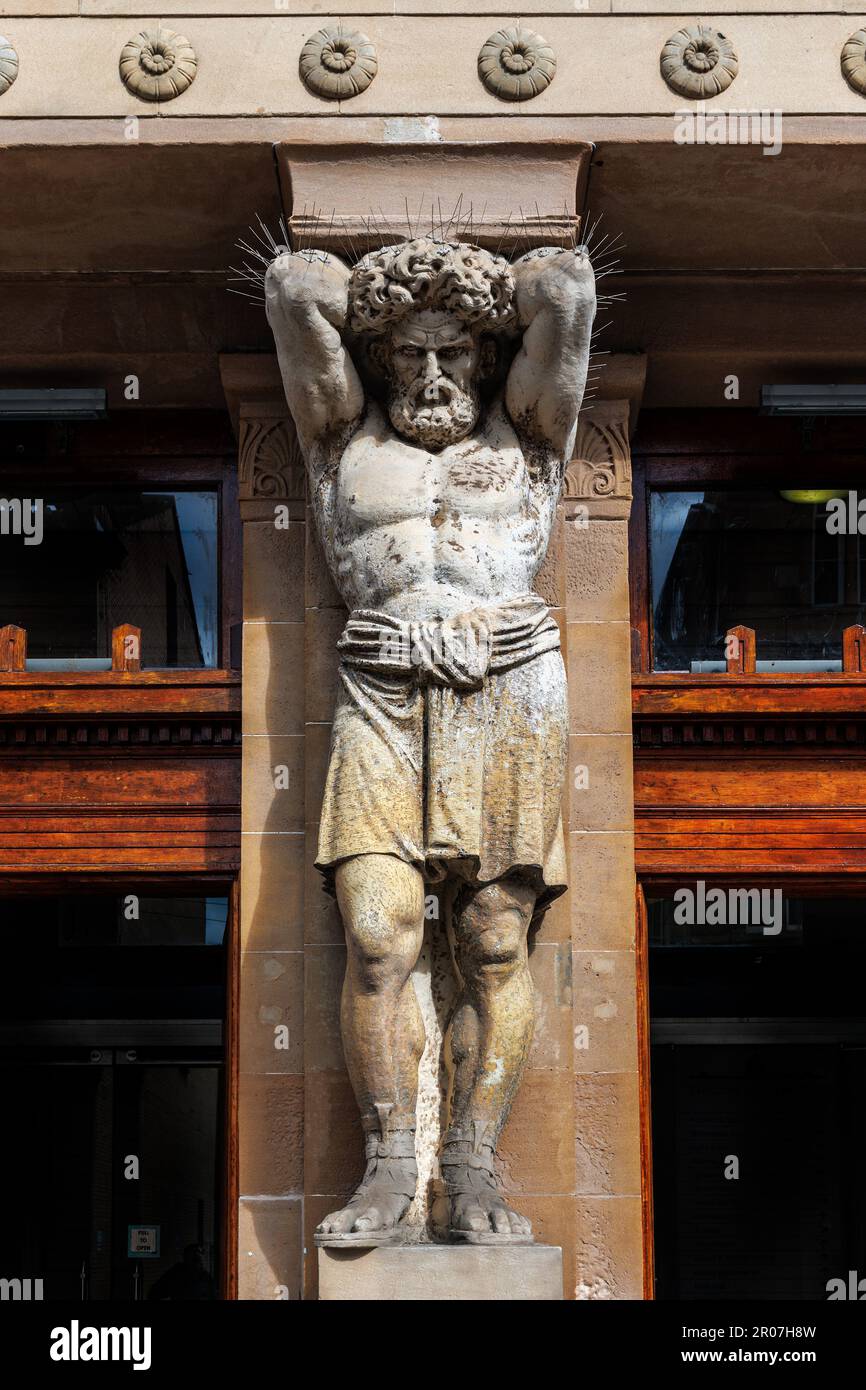 The Atlantid Entrance to James Sellars' St Andrew's Halls of 1877. Stock Photo