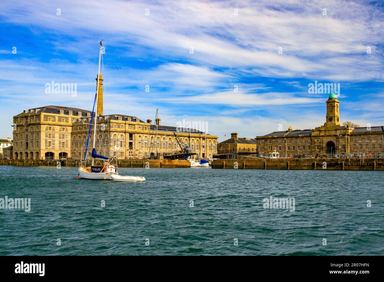 Royal William Yard, a former Royal Navy victualling yard is now a tourist destination, viewed from the Cremyll Ferry, Plymouth, Devon, England, UK Stock Photo