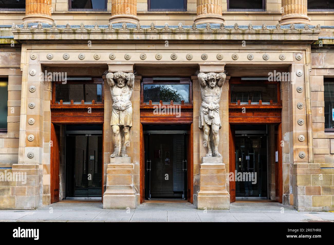 The Atlantid Entrance to James Sellars' St Andrew's Halls of 1877. Stock Photo