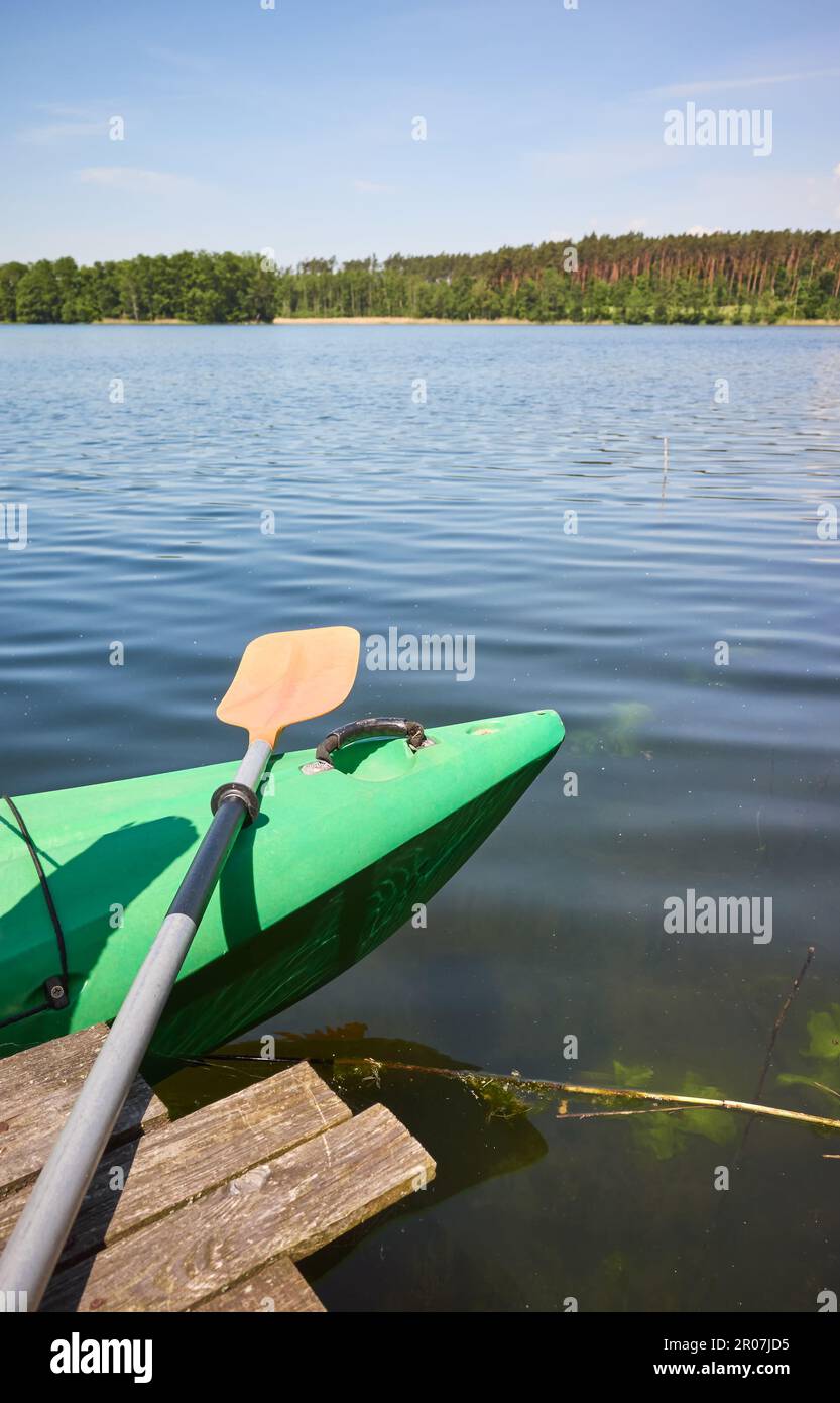 Wooden canoe paddle water hi-res stock photography and images - Alamy