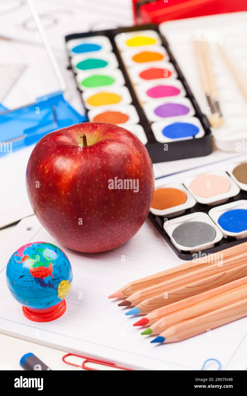 Back to school - school supplies Stock Photo