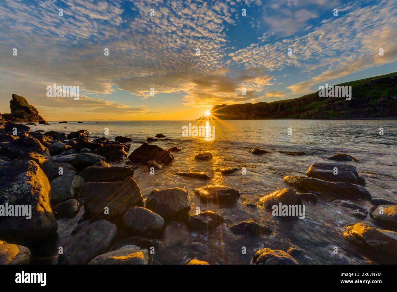 Dreamlike sunset on the Isle of Skye in Scotland, Great Britain Stock Photo