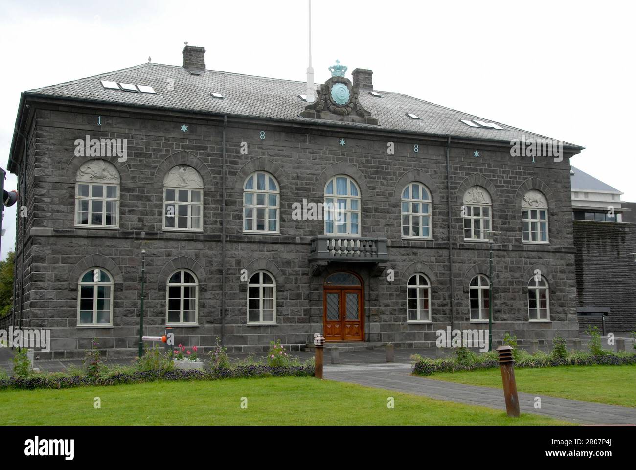 22 July 2022, Iceland, Reykjavík: Alþingishúsið is the 19th century ...