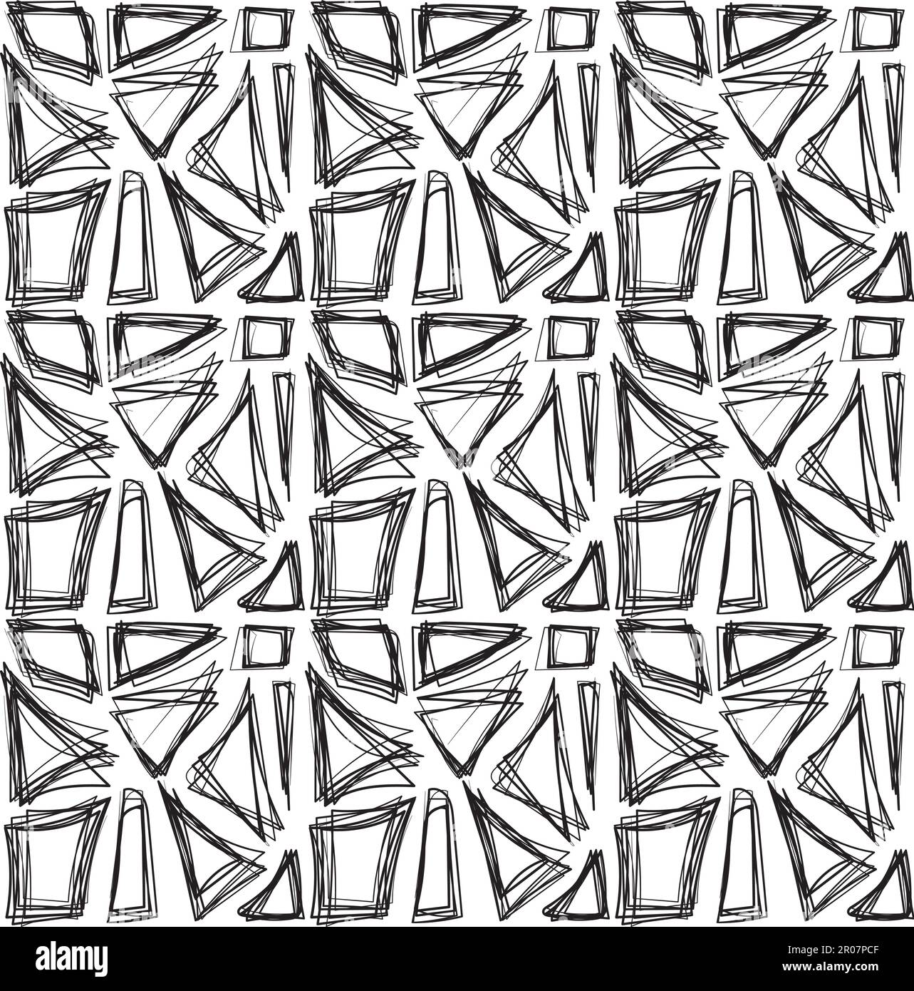 Hand drawn seamless pattern, scribble style. Vector Stock Vector Image ...
