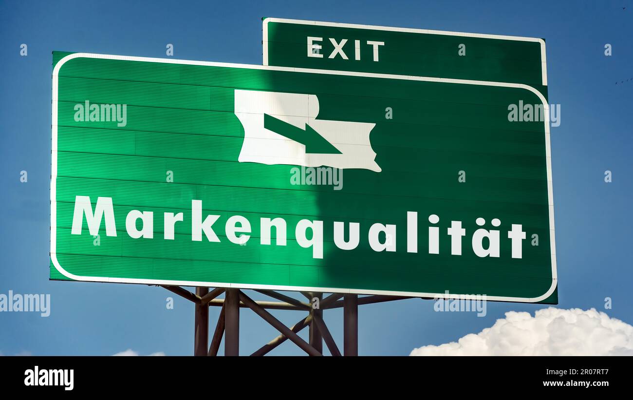 Signposts with the direct way to the Brand Quality Stock Photo - Alamy