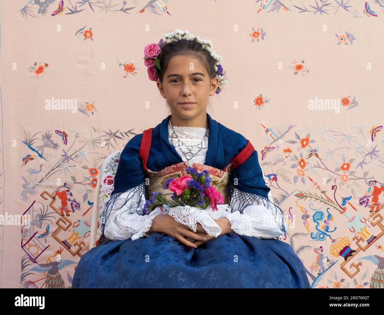Madrid, Spain. 7th May, 2023. Portrait of the 'Maya' Noa wearing a