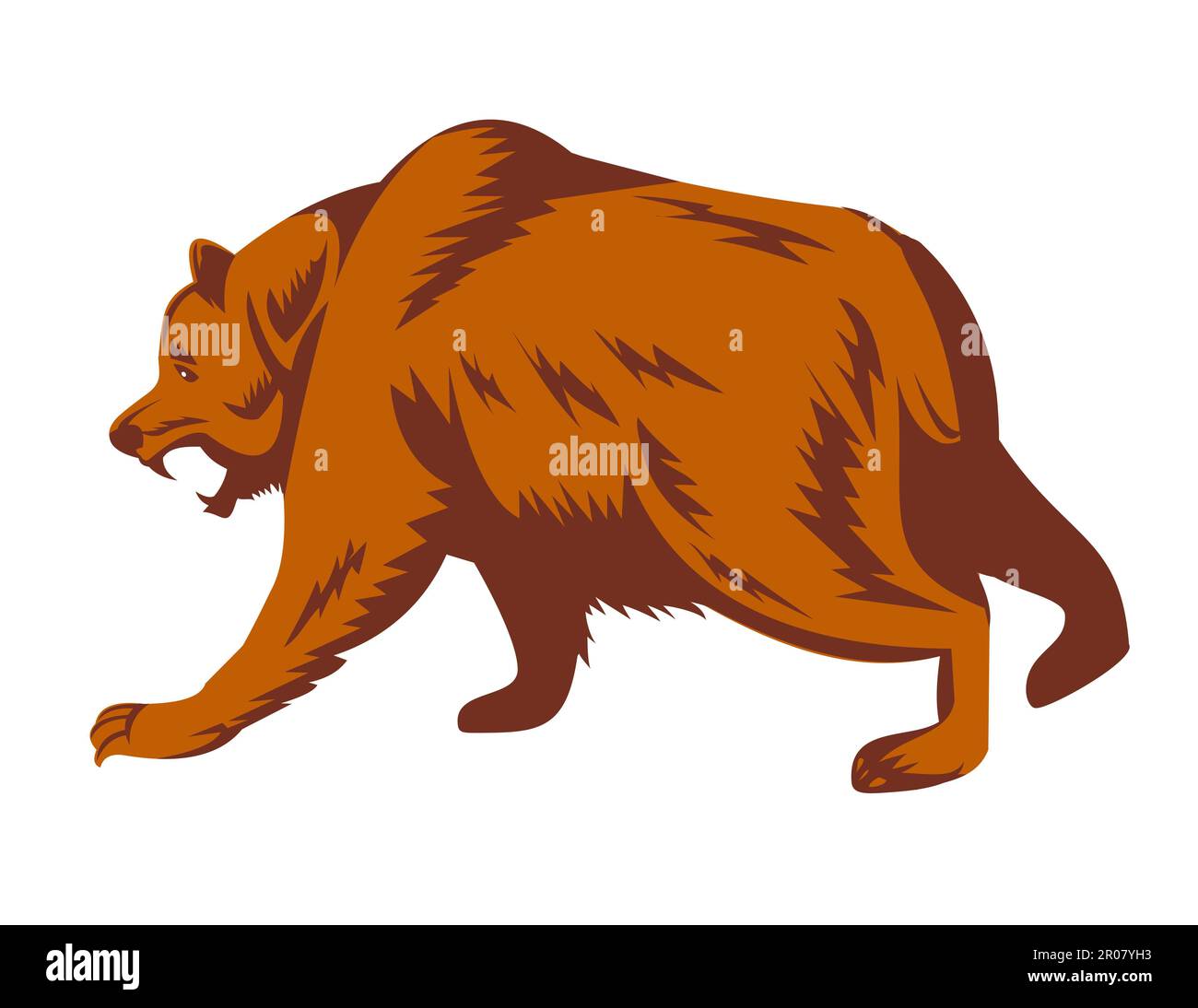 Attacking Bear Standing Clipart