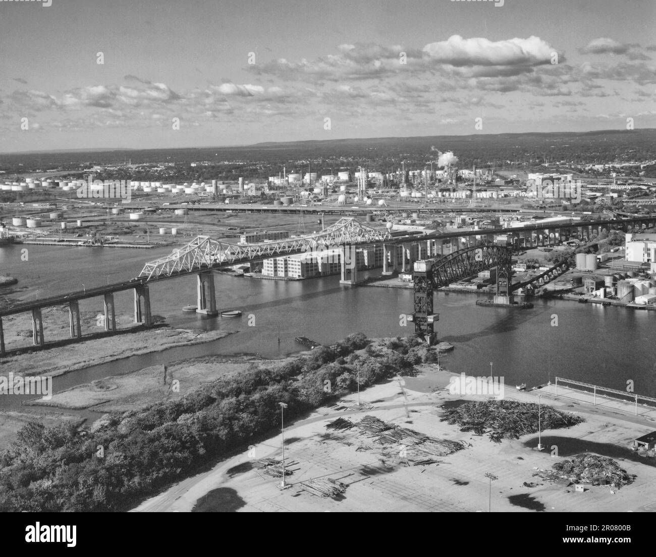 Goethals Bridge from Staten Island side looking southwest Goethals