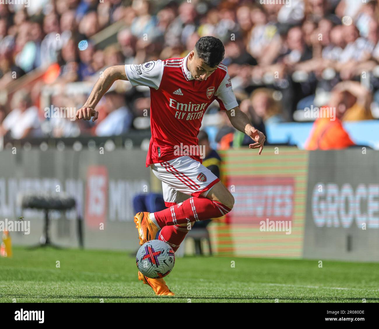Newcastle, UK. 07th May, 2023. Gabriel Martinelli #11 of Arsenal in action  during the Premier League match Newcastle United vs Arsenal at St. James's  Park, Newcastle, United Kingdom, 7th May 2023 (Photo