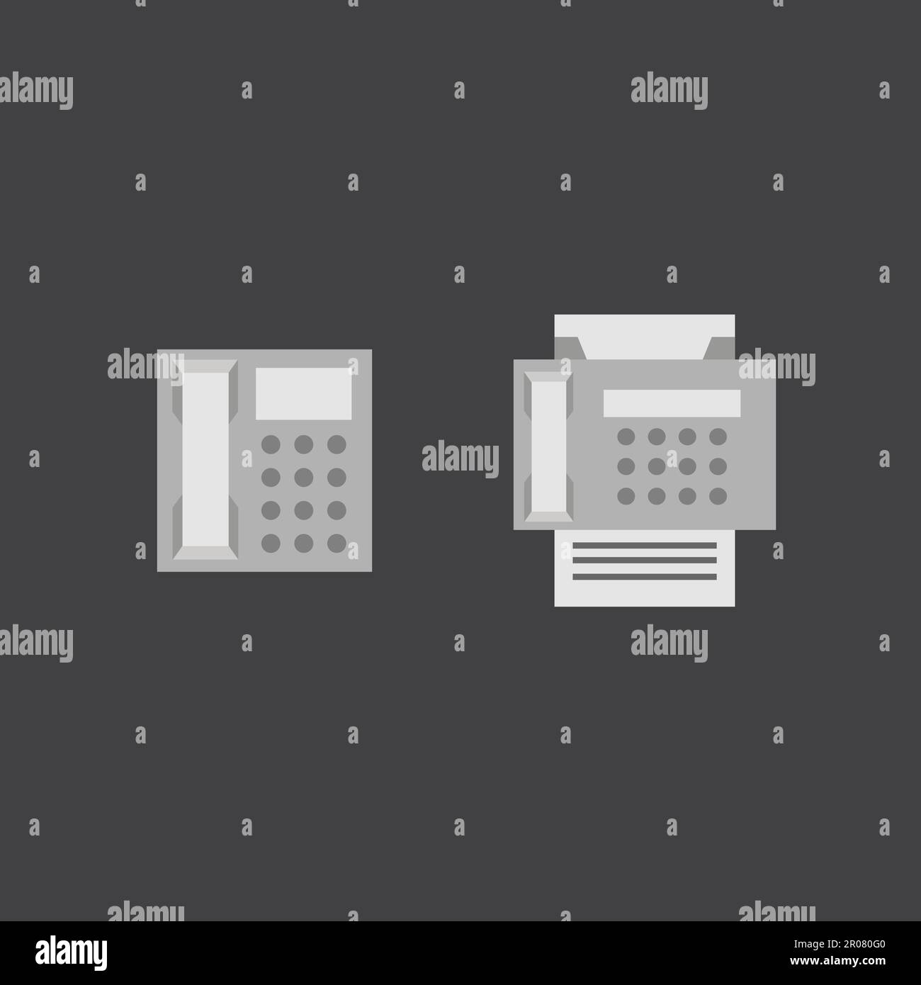 Telephone and fax vector icons in eps Stock Vector