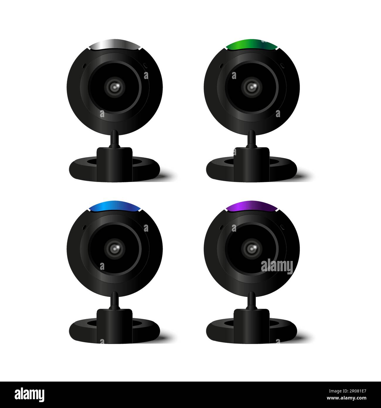 Vector web camera for computer 4 colors themes stock vector image