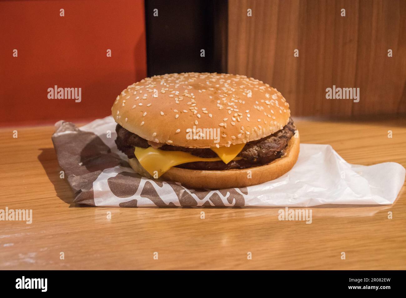 Luton, United Kingdom March 10, 2023 Bacon Double Cheese XL burger