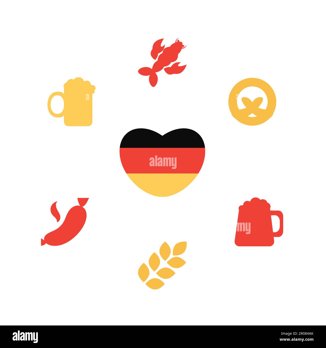 Oktoberfest icons set in silhouettes. Beer festival. Vector Stock ...