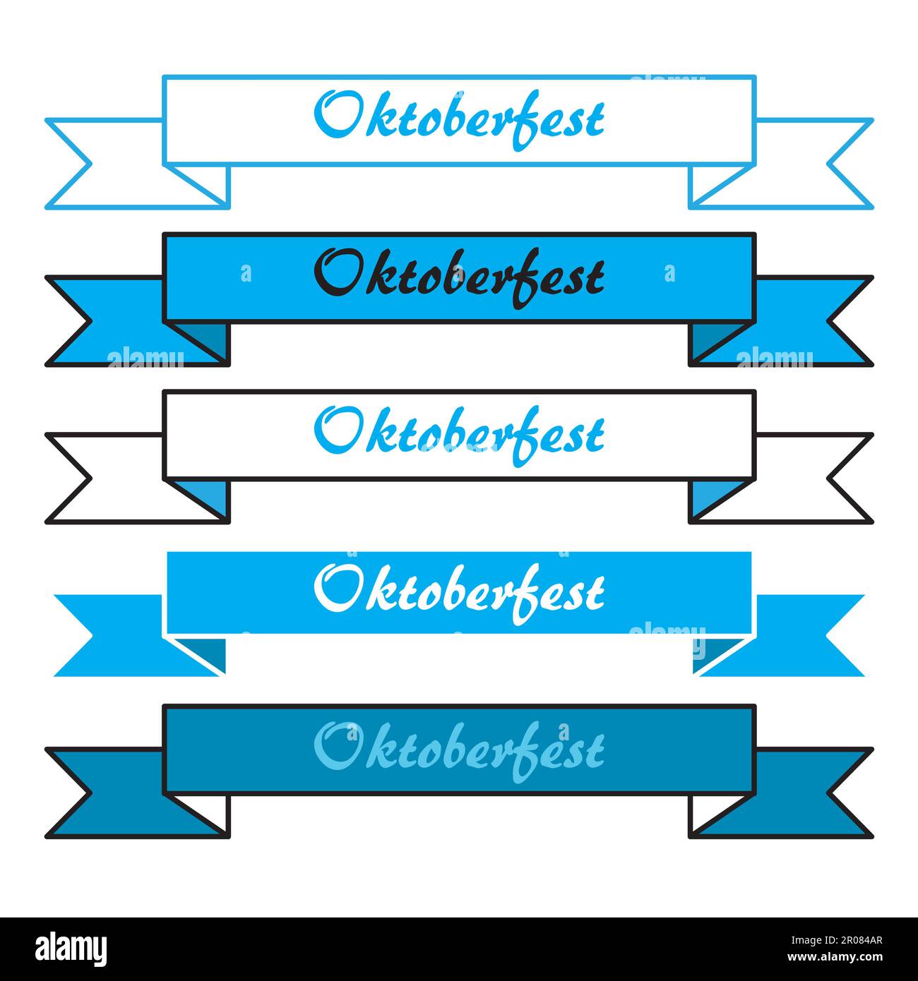 Oktoberfest simple banners in bavarian colors. Vector Stock Vector