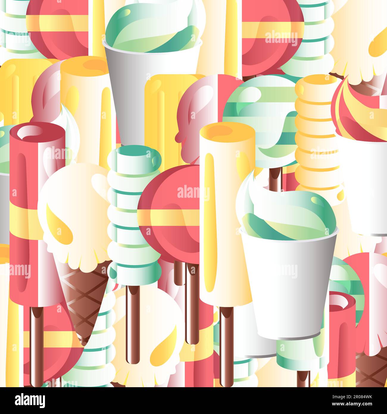 Vector set of different and gradient ice-creams Stock Vector