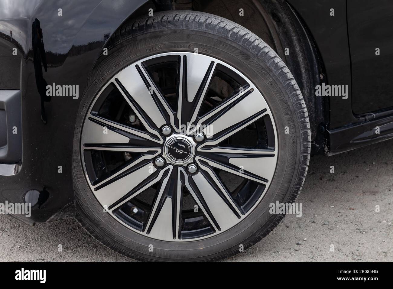 Pavlodar, Kazakhstan - 04.11.2023: wheel with aluminum cast R15 rim