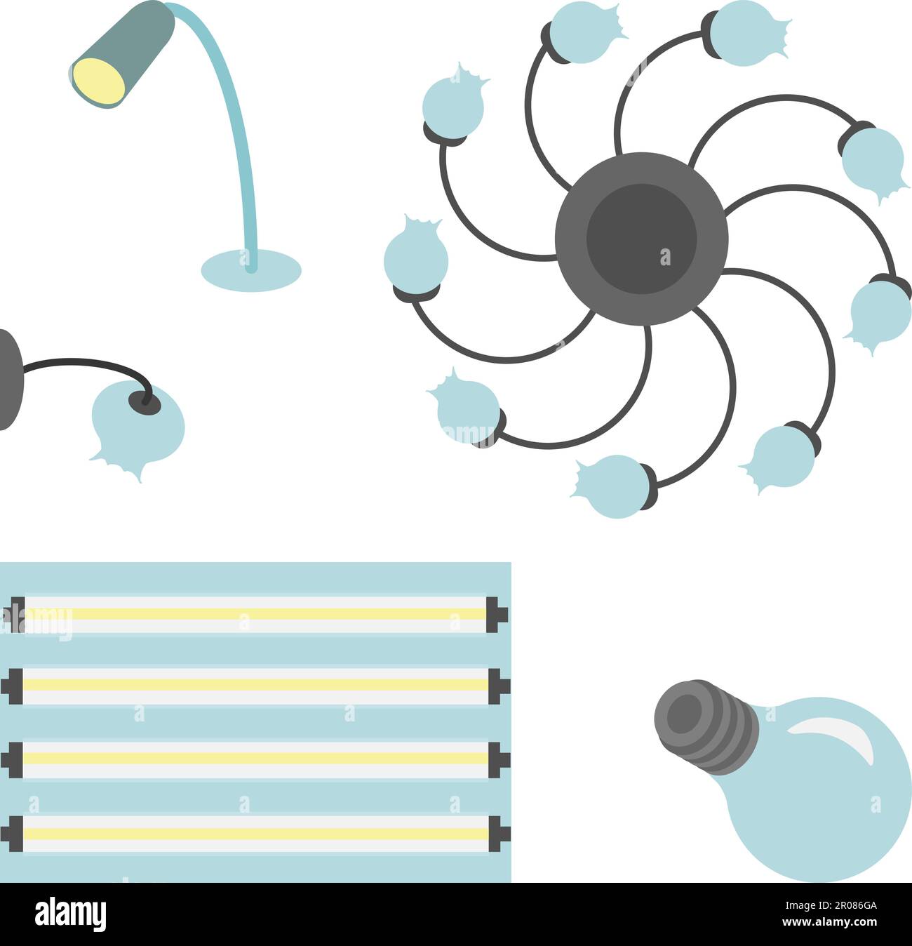 Vector set of different lamps: office, house Stock Vector