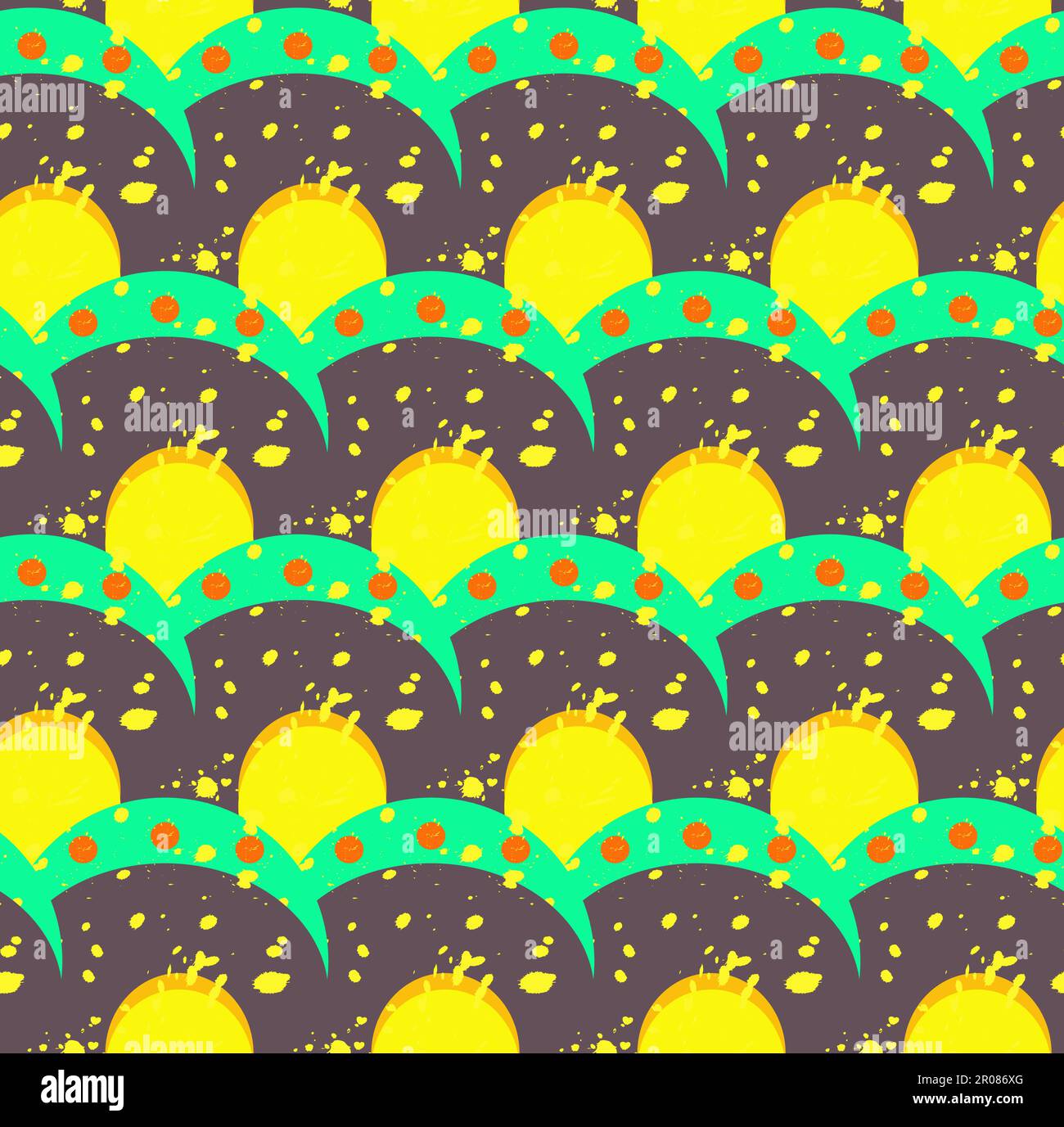 Grunge colorful abstract geometric seamless pattern. Vector Stock Vector