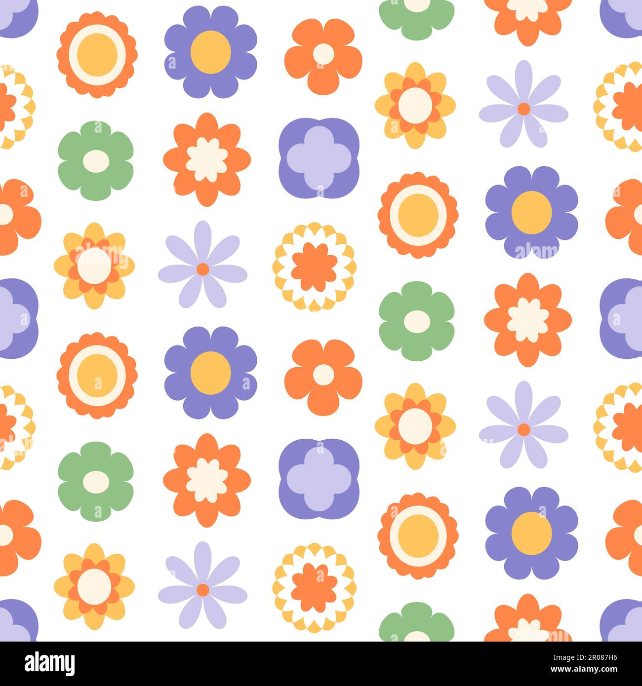 Retro flowers shapes seamless pattern background Stock Vector Image ...