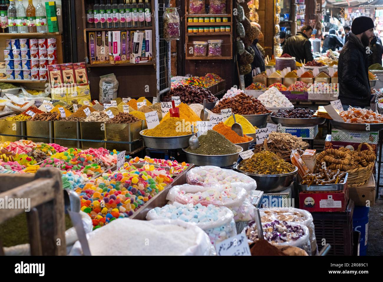Damascus, Syria - May, 2023: Old Bazaar, Suq Al Hamidiiyah in Damascus, Syria Stock Photo