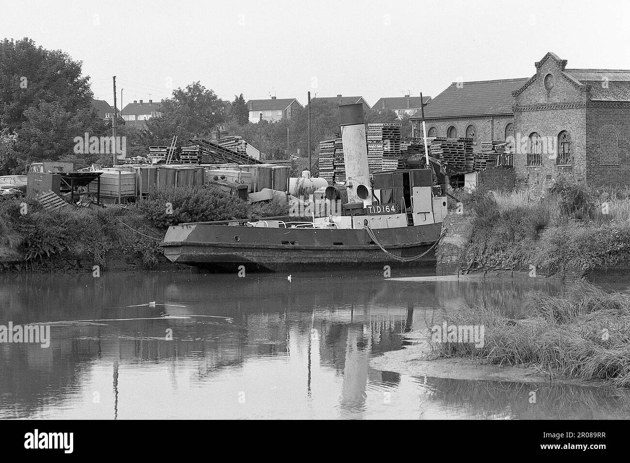 T.I.D. 164, Tug,Boat,Moored,Faversham Creek.circa.1979.,Faversham,Kent,England,  Archive Stock Photo