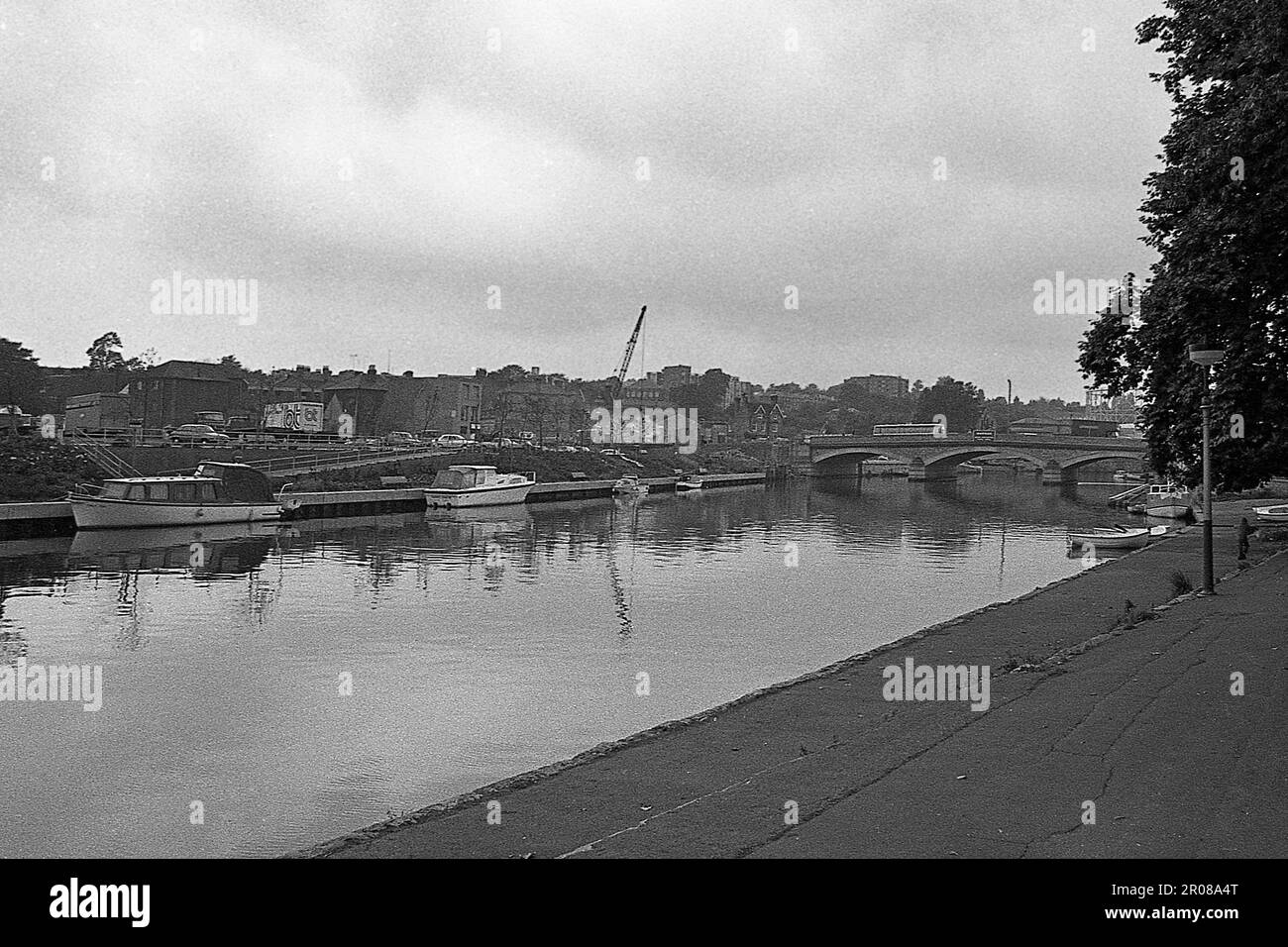 River Medway,Maidstone,circa,1977,Kent,Archive Stock Photo