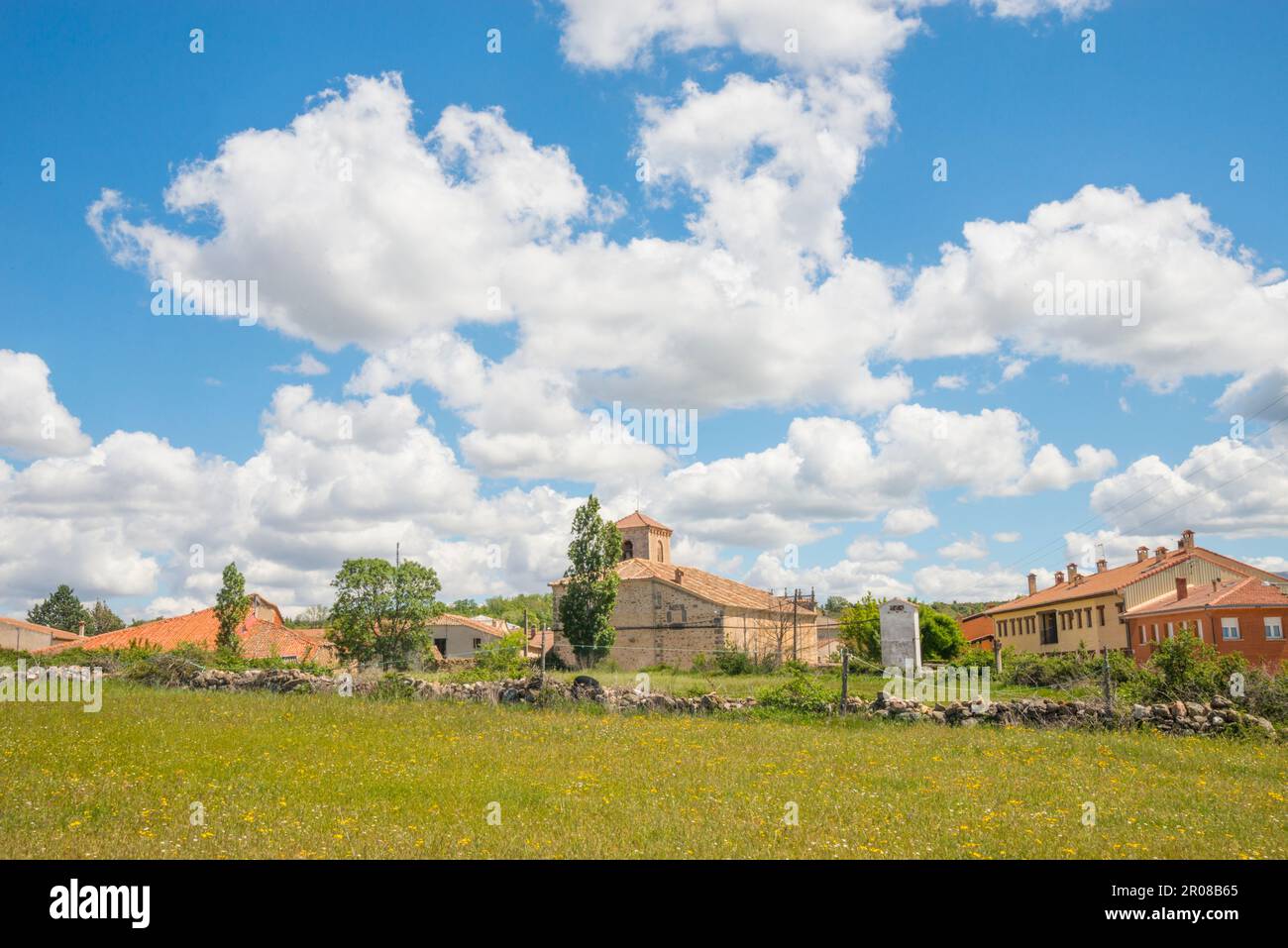 Overview. Cerezo de Arriba, Segovia province, Castilla Leon, Spain. Stock Photo