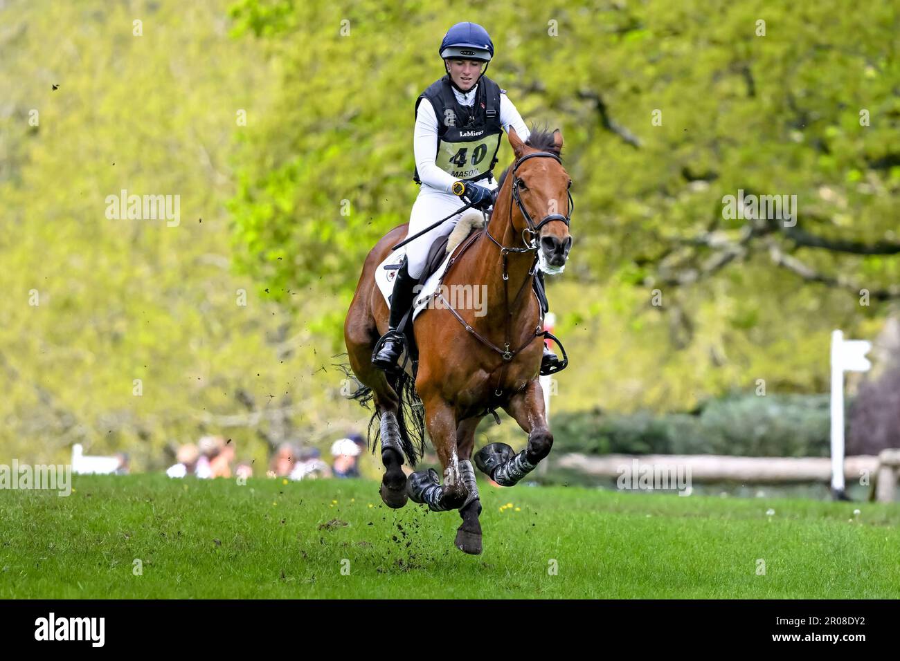 Greta Mason riding Cooley For Sure in the Cross Country at Badminton Horse Trials at Badminton, Gloucester, UK on 7 May 2023. Photo by Phil Hutchinson. Editorial use only, license required for commercial use. No use in betting, games or a single club/league/player publications. Credit: UK Sports Pics Ltd/Alamy Live News Stock Photo