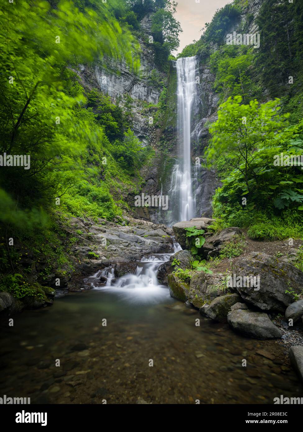 Famous Maral waterfall in Macarel valley. Karcal mountains. UNESCO's 'Biosphere Reserve Area' Camili, Artvin, Turkey Stock Photo