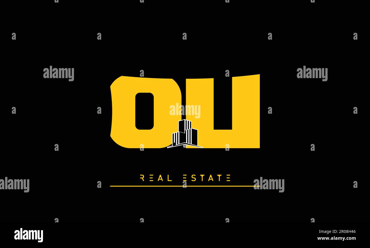 Real Estate letters Modern Creative logo OU , UO Stock Vector Image & Art Alamy