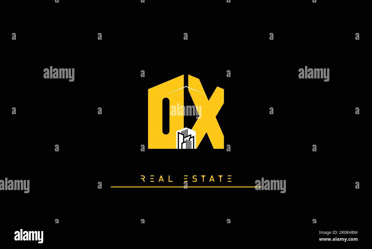 Real Estate letters Modern Creative logo OX , XO Stock Vector Image