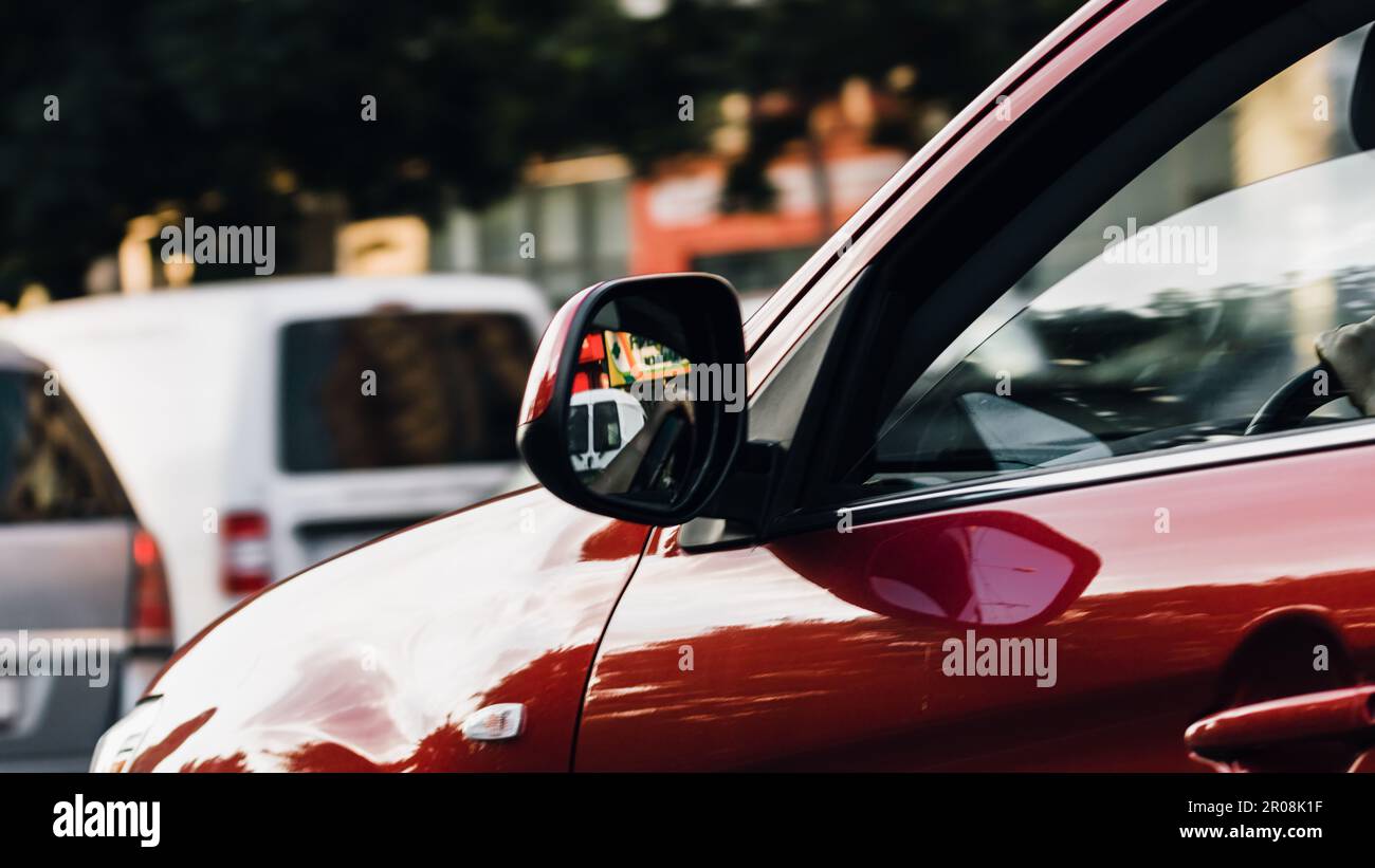 Bumper to Bumper Urban traffic congestion during peak hour in