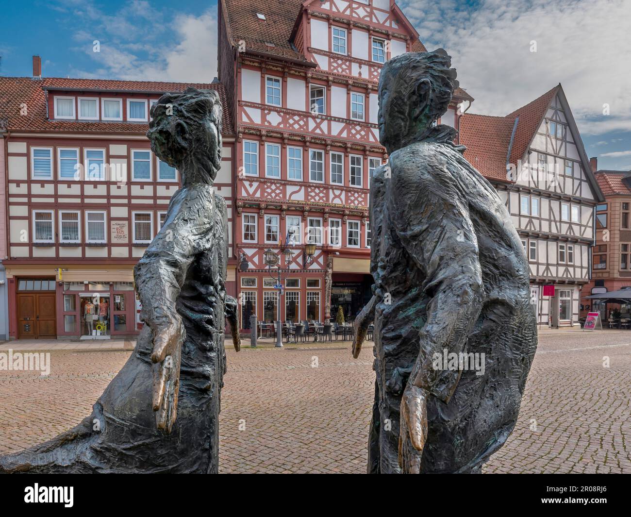 Reunification fountain in Duderstadt, Germany Stock Photo