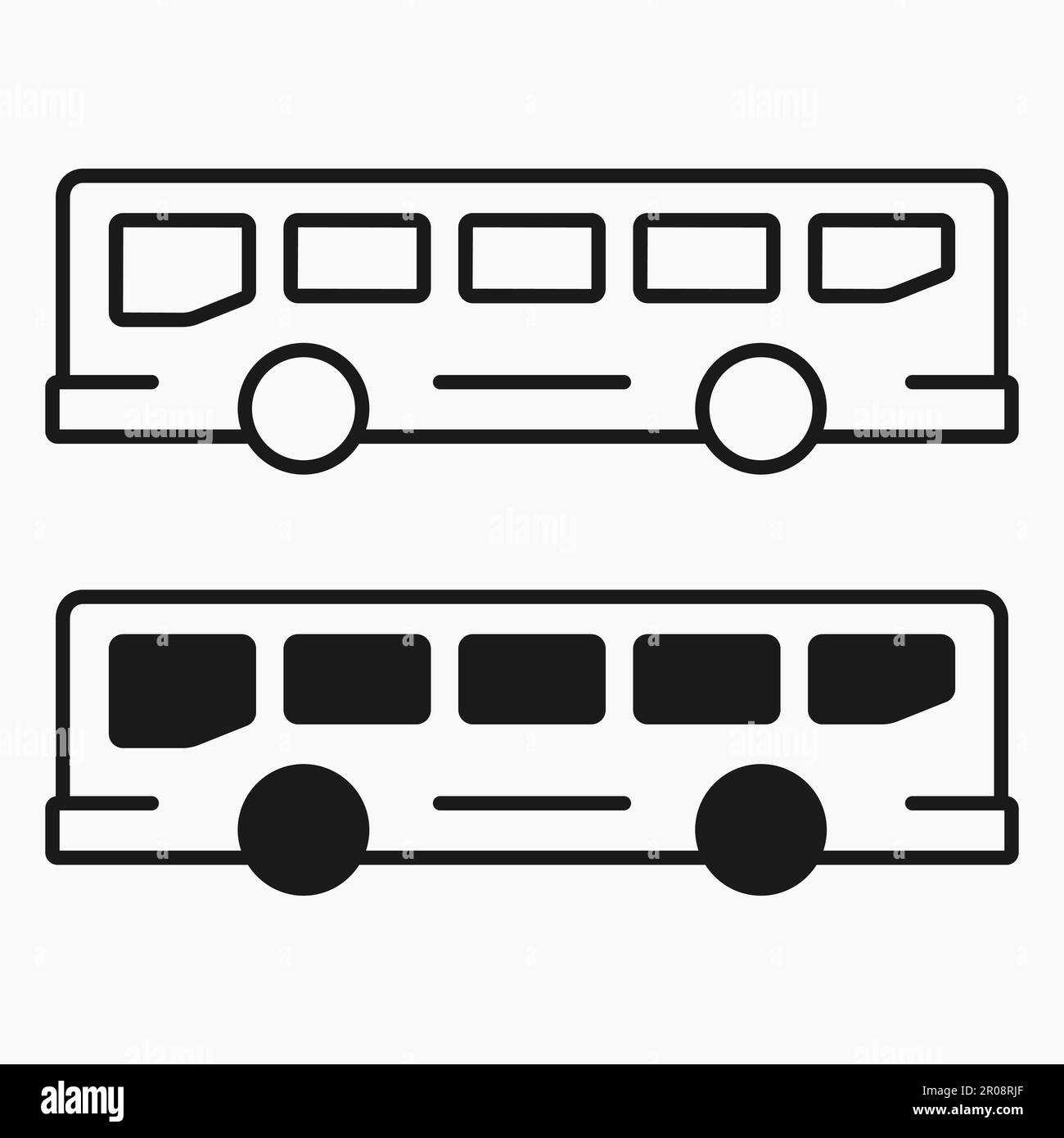 public transport bus side view line shape icons vector illustration Stock Vector