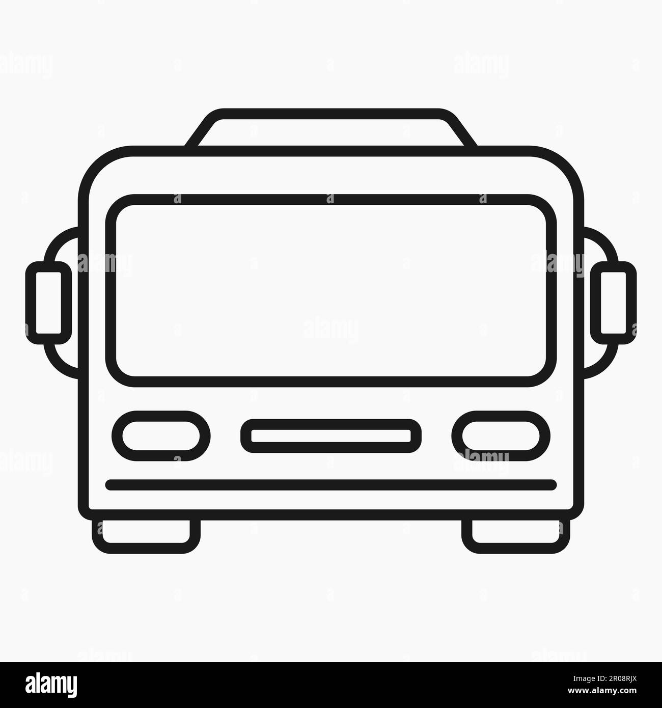 public transport bus front view line icons vector illustration Stock Vector