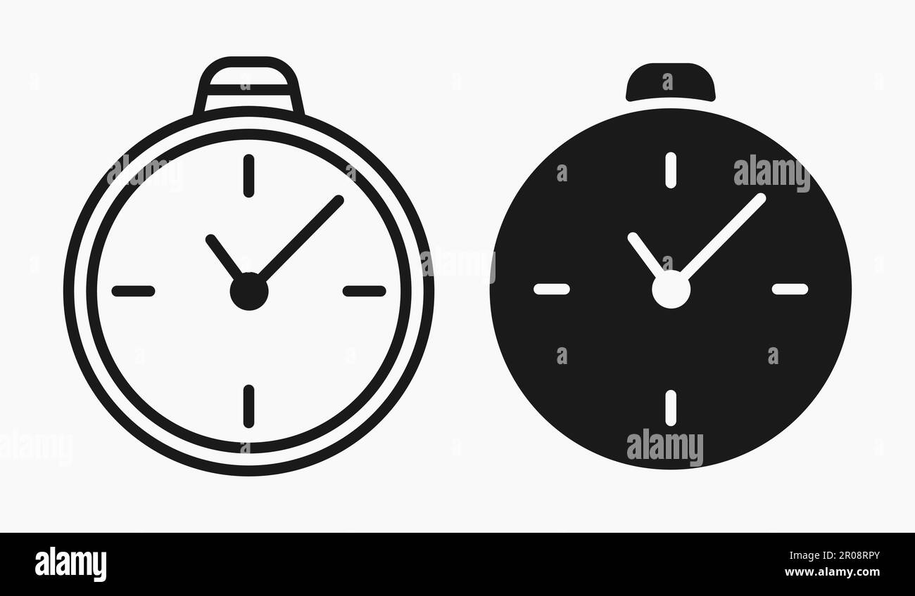 Stopwatch timer basic line shape icon vector flat illustration Stock