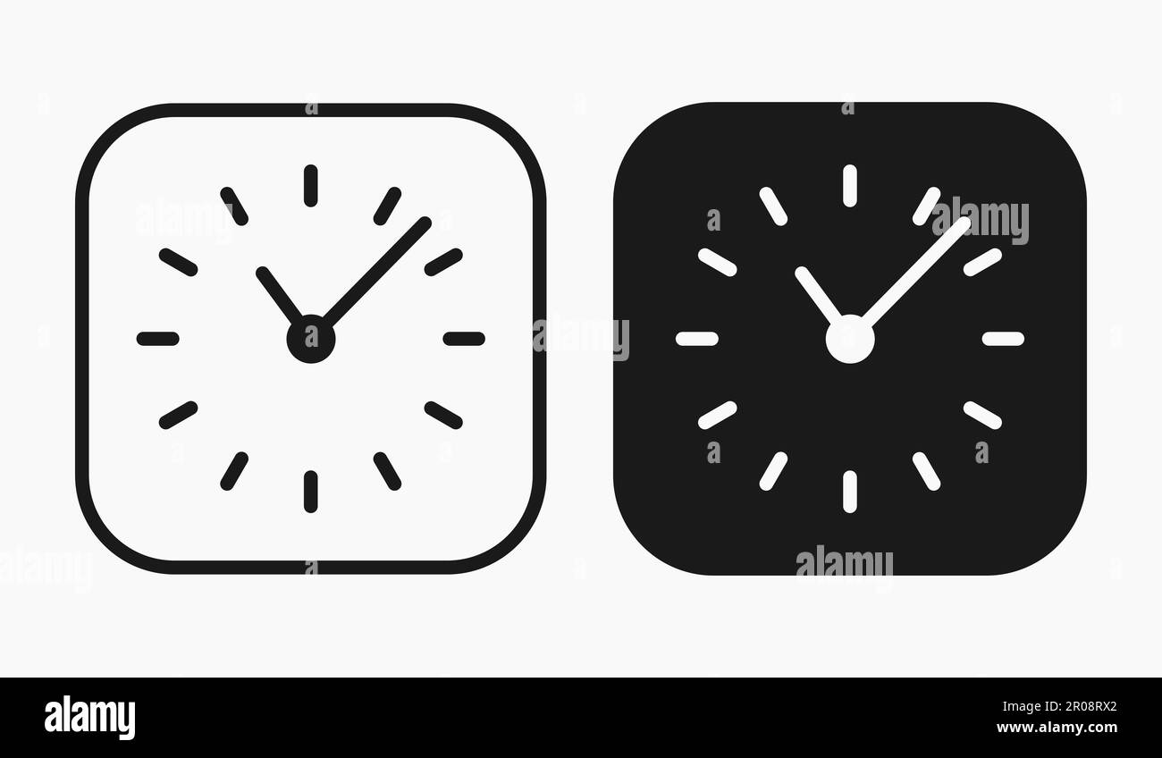 Stopwatch timer basic line shape icon vector flat illustration Stock