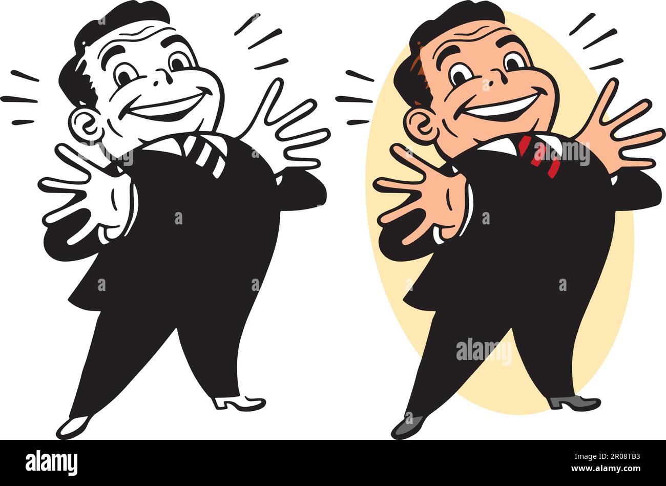 A vintage retro cartoon of a proud businessman boasting about his accomplishments. Stock Vector
