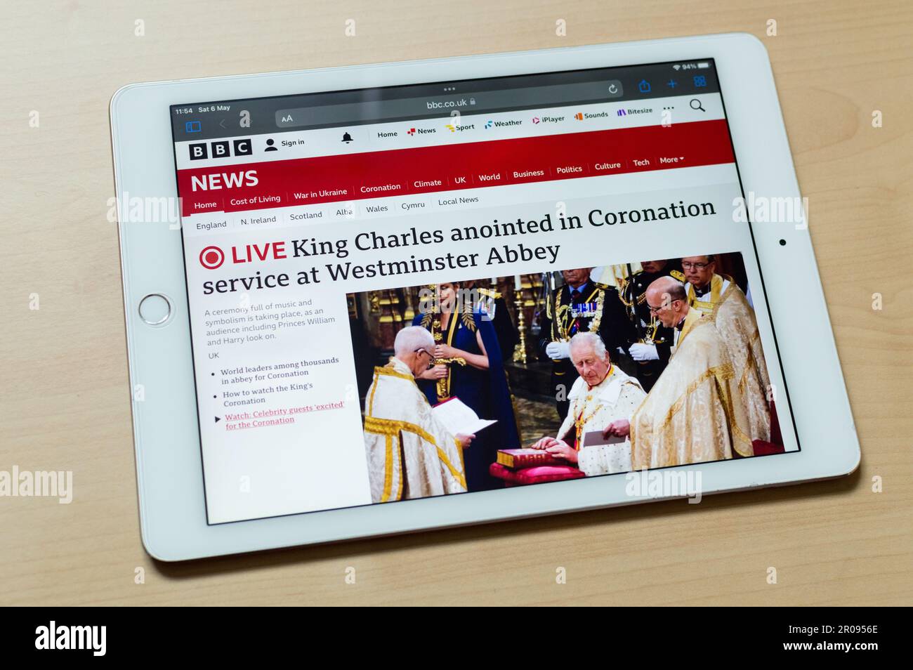 King Charles III Coronation event live on BBC channel Stock Photo