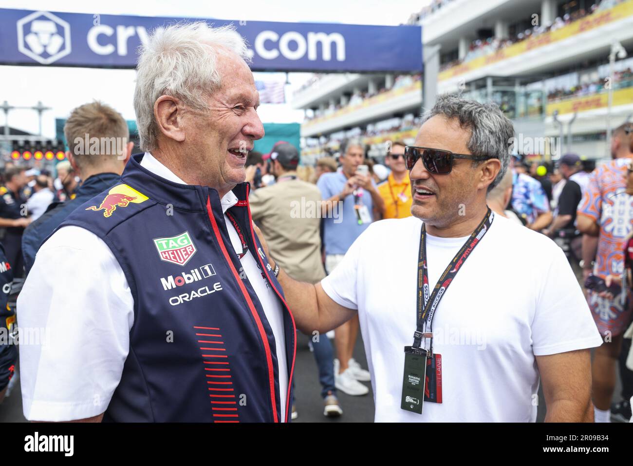 MARKO Helmut (aut), Driversâ Manager of Red Bull Racing,  MONTOYA Juan-Pablo, former F1 Driver, portrait during the Formula 1 Crypto.com  Miami Grand Prix 2023, 5th round of the 2023 Formula One World