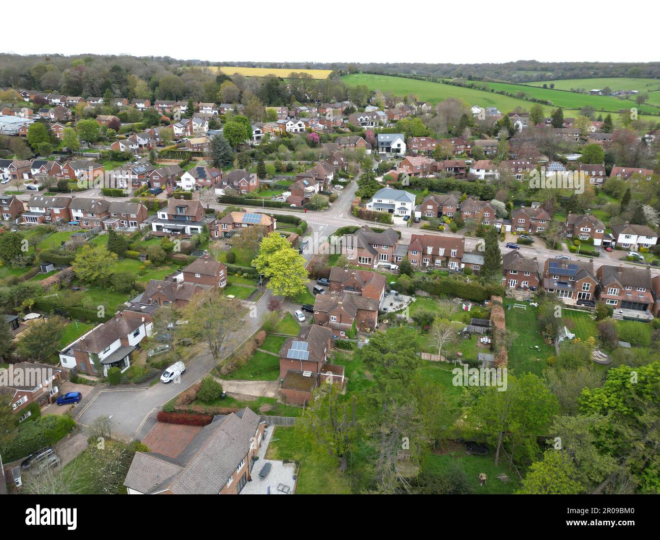 Berkhamsted Houses Hertfordshire, UK drone aerial view Stock Photo