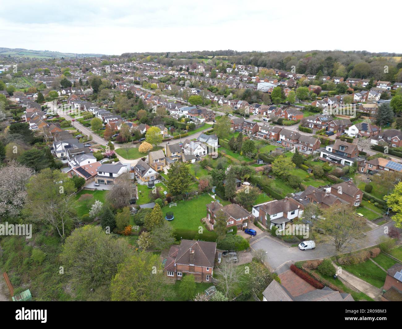 Berkhamsted town Hertfordshire, UK drone aerial view Stock Photo