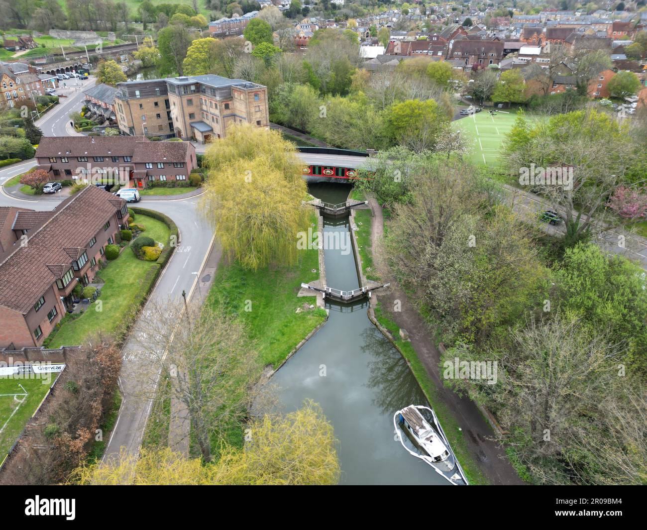 Berkhamsted town Hertfordshire, UK drone aerial view Stock Photo