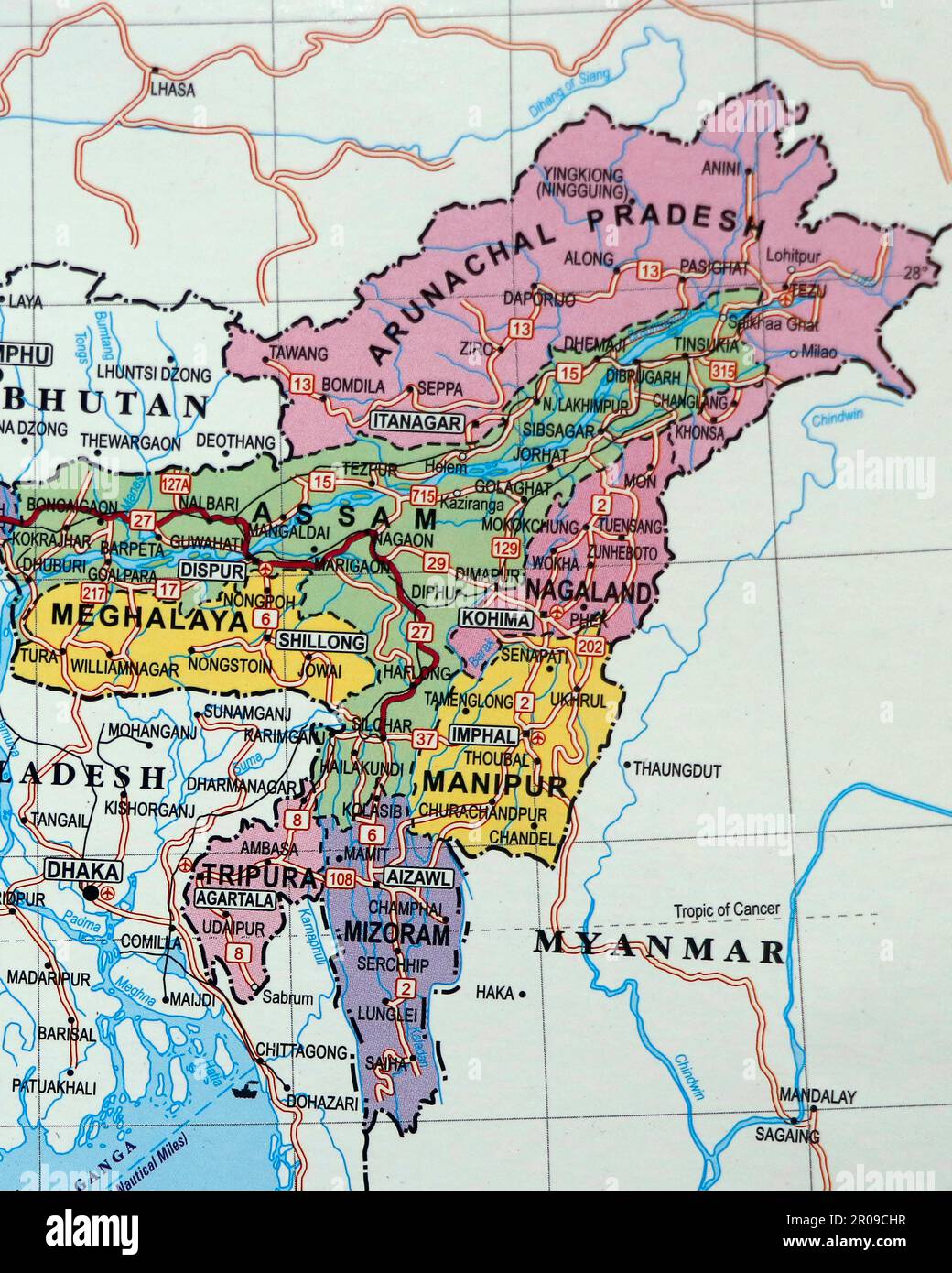North East India Map - Zorah Kiersten