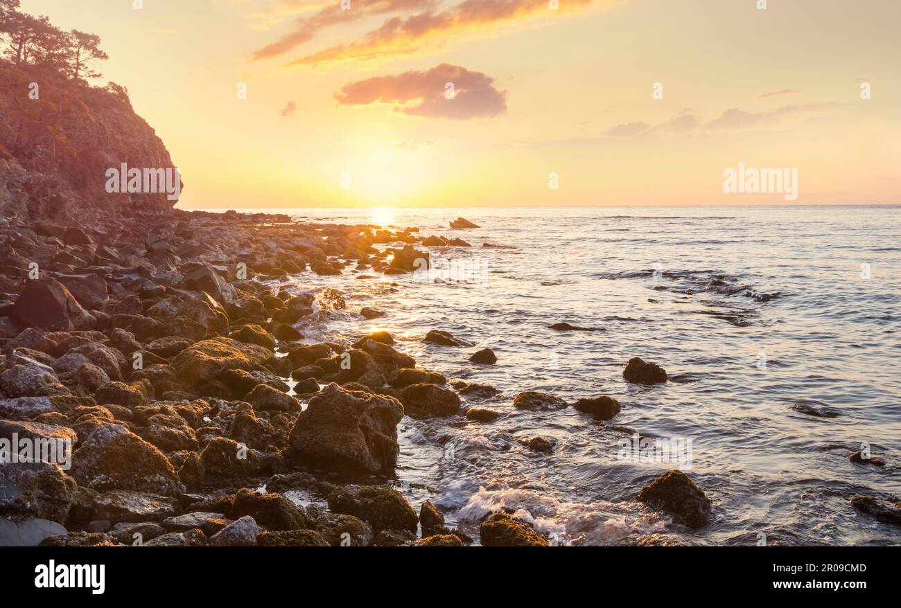 sea sunset for natural background Stock Photo - Alamy