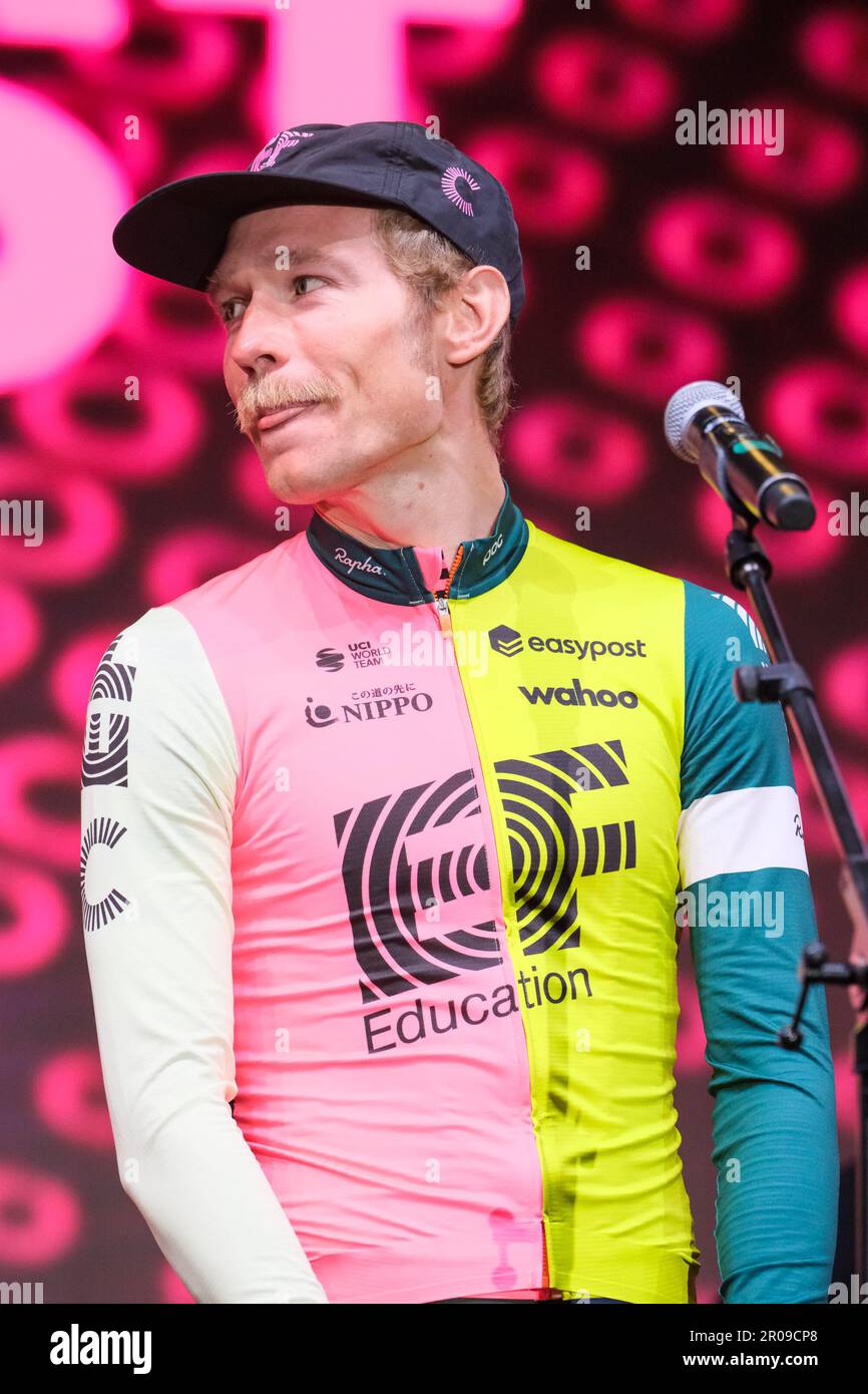 Magnus Cort of Denmark - EF Education Easypost seen during the 106th Giro d'Italia 2023. The open ceremony of the team presentation for 106th Giro d'Italia 2023, in Pescara - Italy Stock Photo